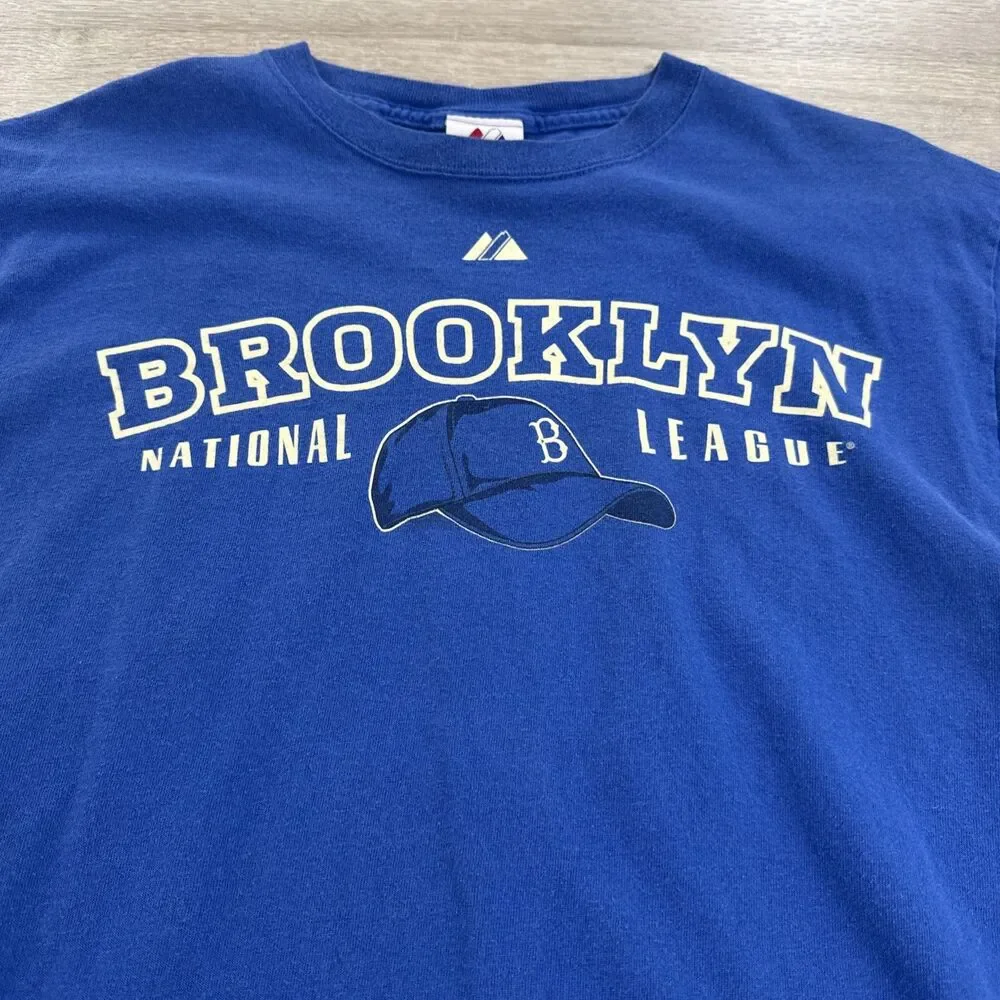 Brooklyn Dodgers Shirt Majestic Men's Blue Legacy National League Large